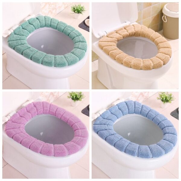 Universal Warm Soft Washable Toilet Seat Cover Mat Set for Home Decoration Closestool Mat Seat Case