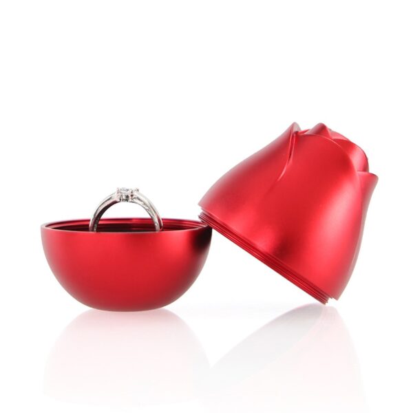 Wedding Rose Ring Boxes Valentine s Day Jewelry Display Storage Case Velvet Lining Fashion Creative Engagement 2