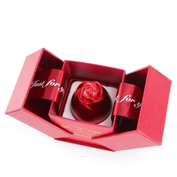 Kutije za prsten sa vjenčanim ružama Valentinovo, torbica za pohranu nakita, baršunasta podstava Modni kreativni angažman 3