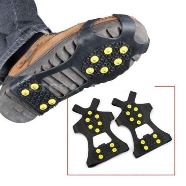 1 Pair 10 Studs Anti Skid Ice Gripper Spike Winter Climbing Anti Slip Snow Spikes Grips 1