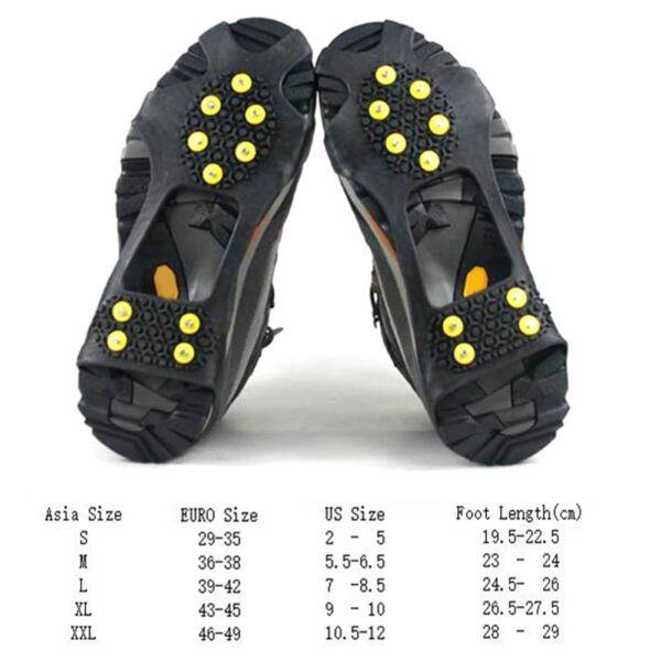 1 Pair 10 Studs Anti Skid Ice Gripper Spike Winter Climbing Anti Slip Snow Spikes Grips 2