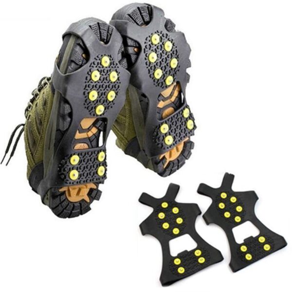 1 Pair 10 Studs Anti Skid Ice Gripper Spike Winter Climbing Anti Slip Snow Spikes Grips