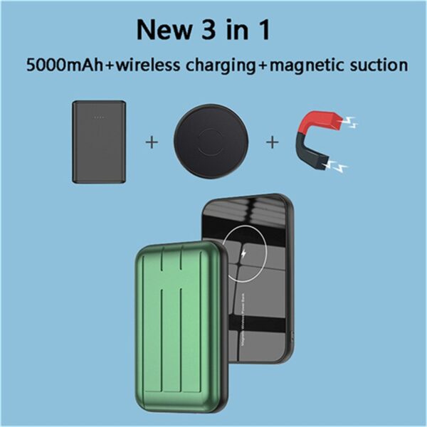 मैगसेफ आईफोन 15 12प्रो मैक्स 12 मिनी अल्ट्रा पतली वायरलेस के लिए 12W चुंबकीय चार्जर पावर बैंक 1