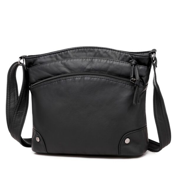 2021 New Soft PU Leather Shoulder Bag Women Retro Messenger Bag Double Zipper Female Crossbody