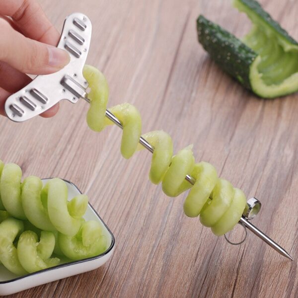 2Pcs set Potato Spiral Cutter Manual Spiral Screw Slicer Potato Vegetable Cutting Device Practical Grater Kitchen 1