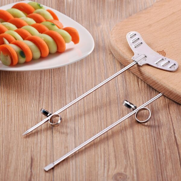 2Pcs set Potato Spiral Cutter Manual Spiral Screw Slicer Potato Vegetable Cutting Device Practical Grater Kitchen