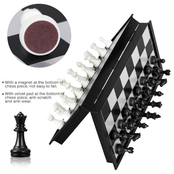 3 in 1 Magnetic Chess Checkers Backgammon Set Folding Portable Travel Chess Board Classic Educational Toys 2