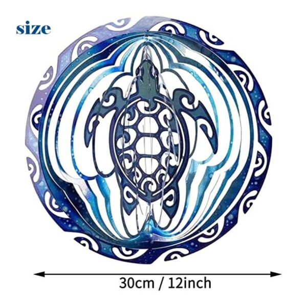 3D Metal Sea Turtle Wind Spinner Ornament Outdoor Garden Decor Rotating Wind Chimes Hanging Ornaments Home 3