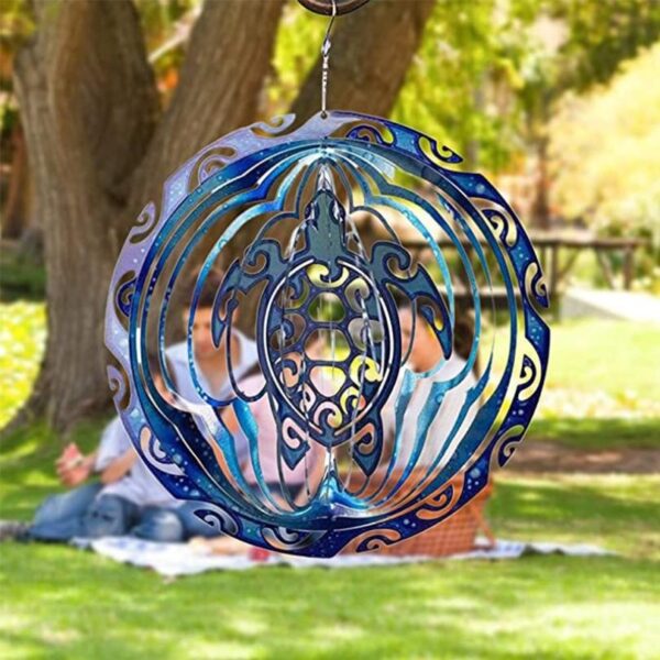 3D Metal Sea Turtle Wind Spinner Ornament Outdoor Garden Decor Rotating Wind Chimes Hanging Ornaments Home 5