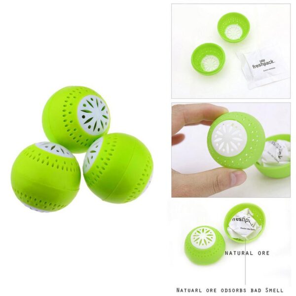 3pcs set Refrigerator Deodorant Ball Deodorant Odor Ball Deodorant Ball Activated Carbon Ice Hockey Household Cleaning 4