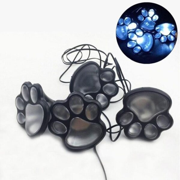 4 Solar Cat Animal Paw Print Ljochten Tún Bûten Lantearne LED Path Lamp Path Dekorative Ferljochting 3.jpg 640x640 3