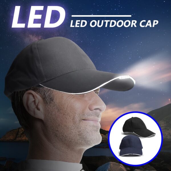 Adjustable 5 LED Headlamp Cap Battery Powered Hat With LED Head Light Flashlight For Fishing Jogging