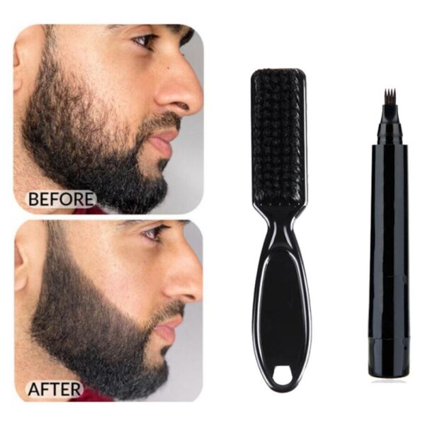 Beard Pen Barber Pencil With Brush Male Mustache Repair Shape Effective Enhance Facial Hair Waterproof Proof 4