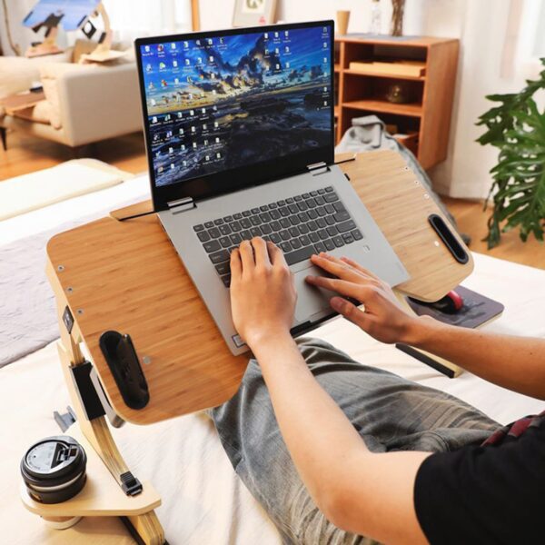 Kabann Laptop Table Foldable Multi bi Aliminyòm Alloy Biwo ki lejè alyaj kò alyaj Fasil Ajisteman Multi 9