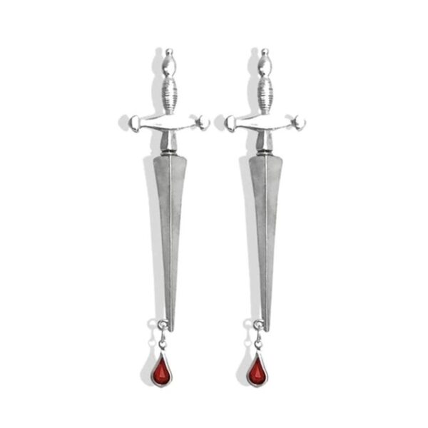 Blood Sworn Dagger Stud Earrings Fashionable Durable for Women Girls