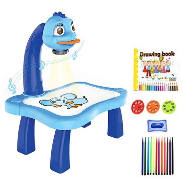 Children Led Projector Art Drawing Table Kids Painting Board Desk Led Projector Painting Drawing Table