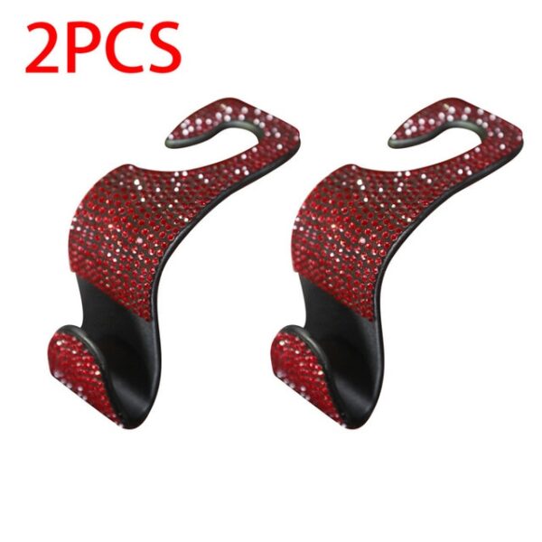 Creative Car Seat Back Hook Diamond Rhinestones Hanger Auto Headrest Objects Support Universal Mount Clips Bling 10.jpg 640x640 10