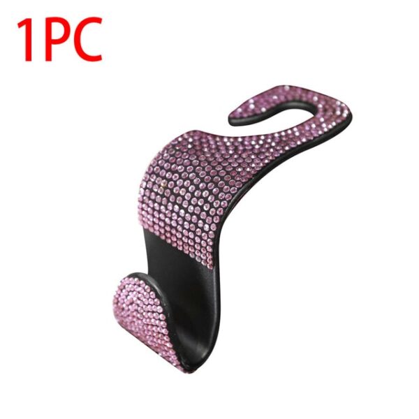 Creative Car Seat Back Hook Diamond Rhinestones Hanger Auto Headrest Objects Support Universal Mount Clips Bling 2.jpg 640x640 2