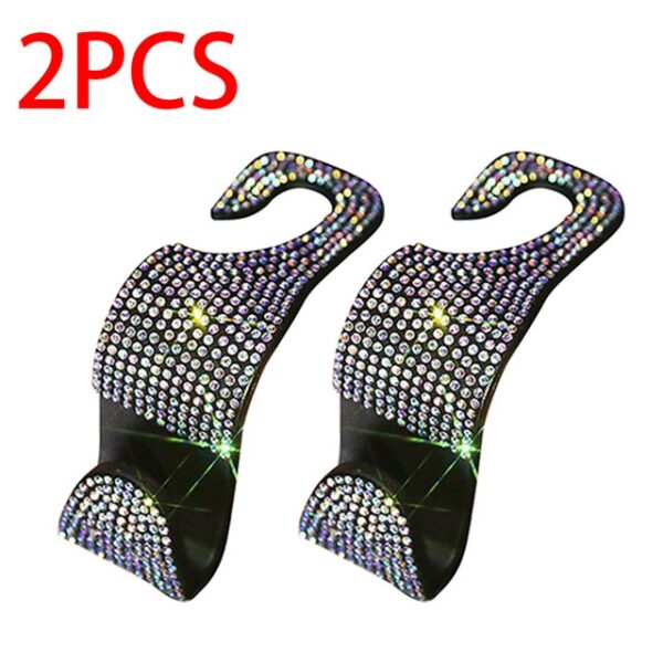 Creative Car Seat Back Hook Diamond Rhinestones Hanger Auto Headrest Objects Support Universal Mount Clips Bling 6.jpg 640x640 6