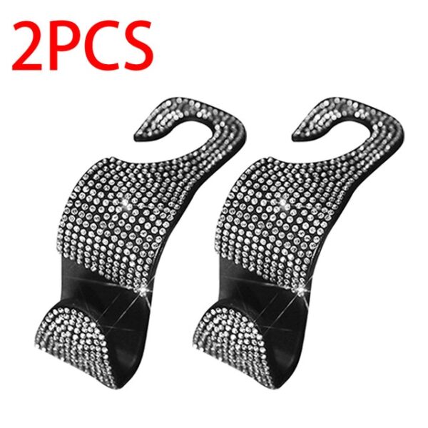 Creative Car Seat Back Hook Diamond Rhinestones Hanger Auto Headrest Objects Support Universal Mount Clips Bling 7.jpg 640x640 7