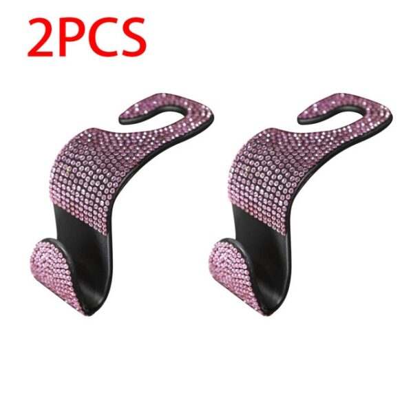 Creative Car Seat Back Hook Diamond Rhinestones Hanger Auto Headrest Objects Support Universal Mount Clips Bling 9.jpg 640x640 9