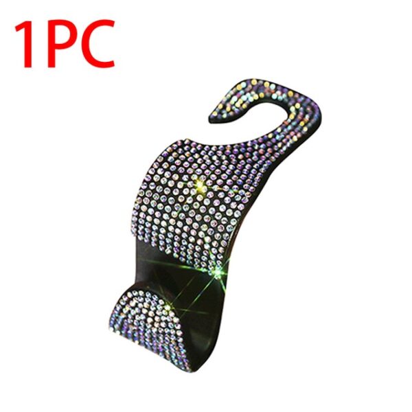 Creative Car Seat Back Hook Diamond Rhinestones Hanger Auto Headrest Objects Support Universal Mount Clips