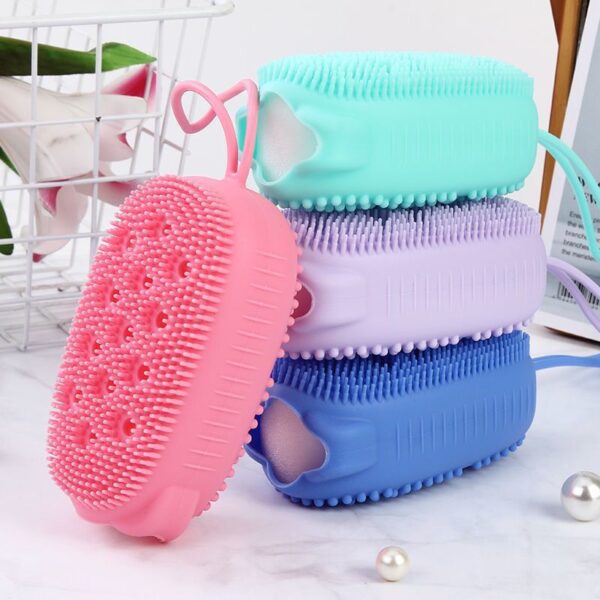 Creative Silicone Bubble Bath Brush Double Sided Massage Scalp Backrubbing Bath Massage Brush Skin Clean Shower