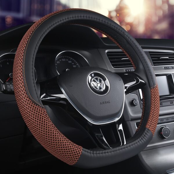 D series Micro Fiber Leather Car Steering Wheels Covers 38CM 15 Steering Wheel Hubs Car Styling 2