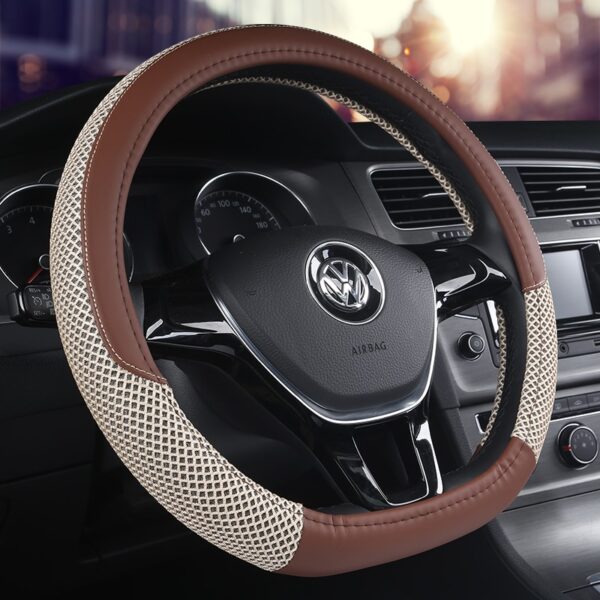 D series nga Micro Fiber Leather Car Steering Wheels Covers 38CM 15 Steering Wheel Hubs Car Styling 3