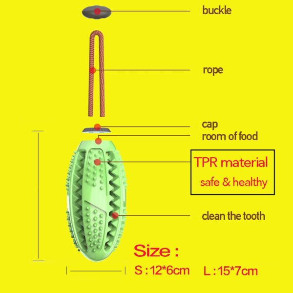 สุนัข InteractiveChew ToyNatural ลูกยางลูกสุนัขเครื่องจ่ายอาหาร Ball Bite Resistant ฟันสะอาดสัตว์เลี้ยงเล่นลูก 1