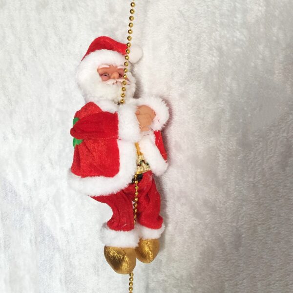 Electric Music Climbing Ladder Santa Claus Christmas Figurine Ornament Climb Up The Beads And Go Down 1