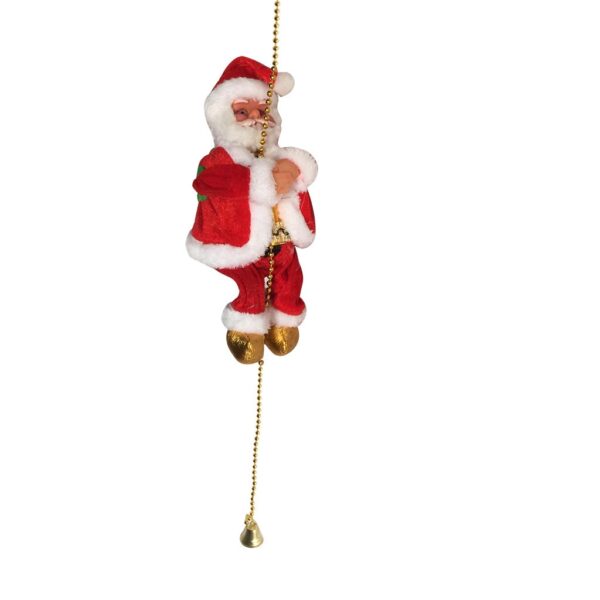Electric Music Climbing Ladder Santa Claus Christmas Figurine Ornament Climb Up The Beads And Go Down 2