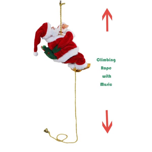 Electric Music Climbing Ladder Santa Claus Christmas Figurine Ornament Climb Up The Beads And Go Down 3