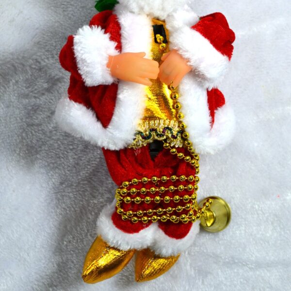Electric Music Climbing Ladder Santa Claus Christmas Figurine Ornament Climb Up The Beads And Go Down 5