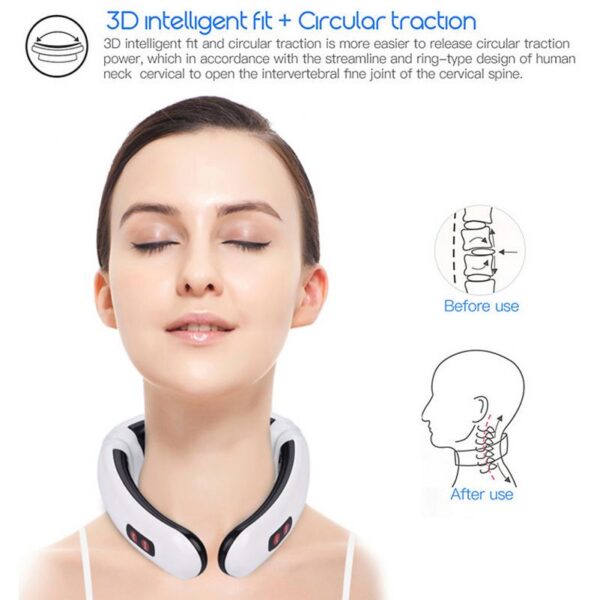 Electric Neck Massager Pulse Back Massage 6 Modes Far Infrared Heating Pain Relief Tool Health Care 3