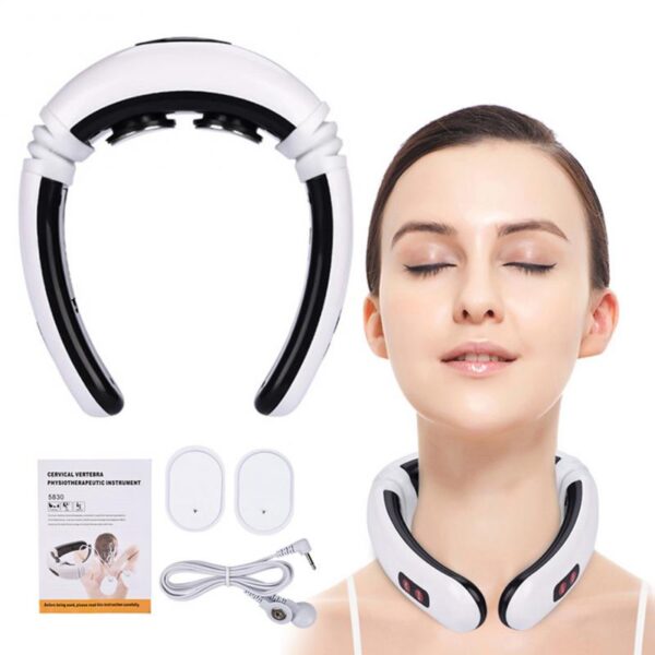 Umeme Neck Massager Pulse Back Massage 6 Modes Mbali Infrared Heating Pain Relief Zana Huduma ya Afya 4