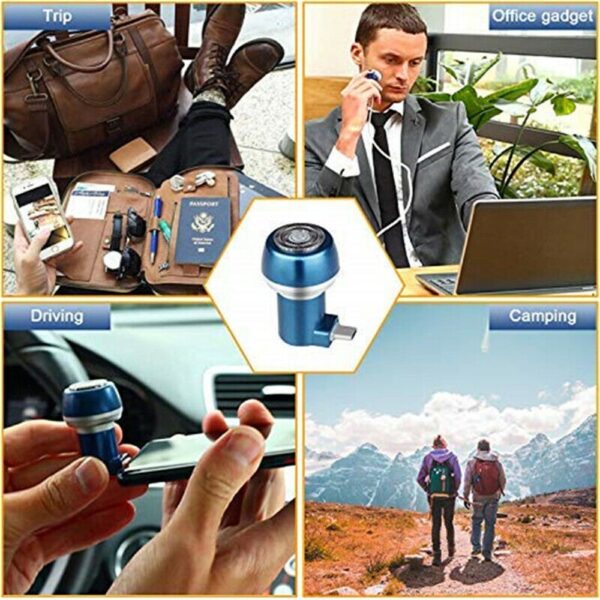 पुरुषों के लिए इलेक्ट्रिक शेवर USB रिचार्जेबल मैग्नेटिक टू फोन बियर्ड ट्रिमर रेजर मशीन फेस हेयर शेविंग 5