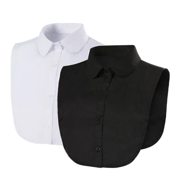 Fake Collar For Shirt Detachable Collars Solid Shirt Lapel Blouse Top Men Women Black White Clothes 1