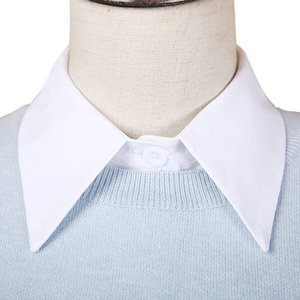 Fake Collar For Shirt Detachable Collars Solid Shirt Lapel Blouse Top Men Women Black White Clothes 3
