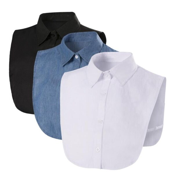 Fake Collar For Shirt Detachable Collars Solid Shirt Lapel Blouse Top Men Women Black White Clothes