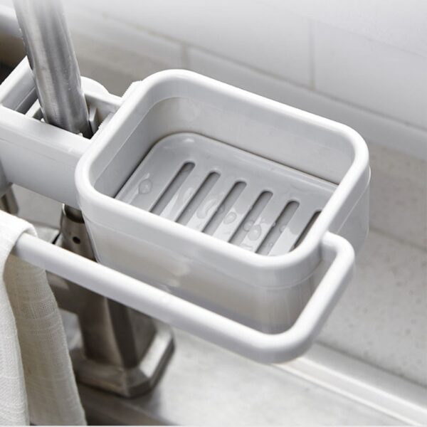 Faucet Drain Storage Rack Kitchen Sink Dish Cloth Sponge Holder Rack Bathroom Towel Soap Storage Box 3