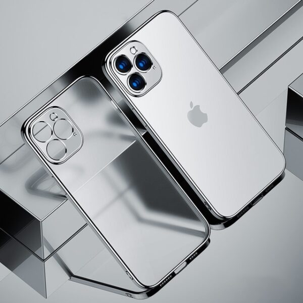 Custodia per telefono trasparente con cornice quadrata di lusso per iPhone 12 11 Pro Max Mini X XR 3.jpg 640x640 3