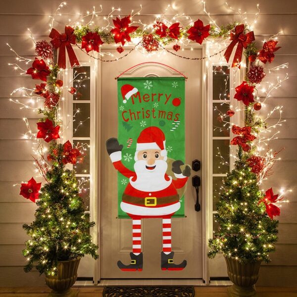 Merry Christmas Porch Door Banner Hanging Ornament Christmas Decoration For Home Xmas Navidad 2020 Happy New 4