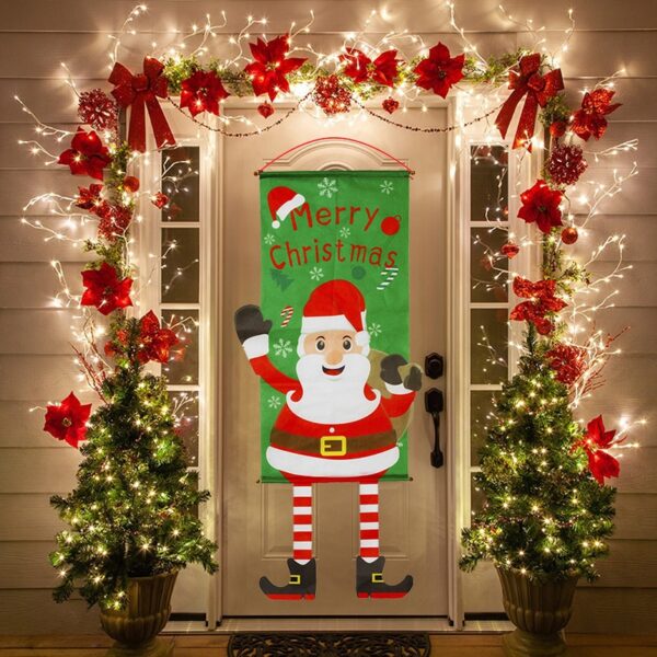 Buon Natale Portico Porta Banner Appeso Ornamento Decorazione natalizia per la casa Natale Navidad 2020 Felice Nuovo 4