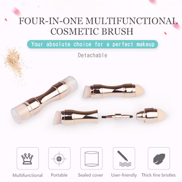 No Logo 4 в 1 четки за грим Фондация за вежди Shadow Eyeliner Blush Powder Brush Cosmetic Concealer 4