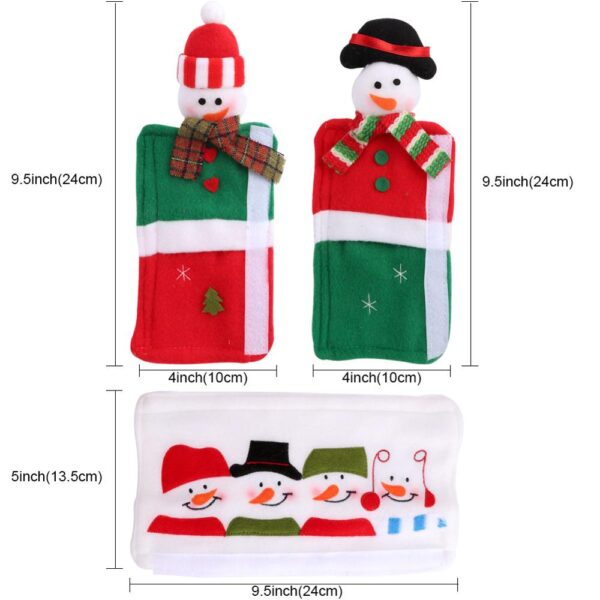 OurWarm 3 pezzi Copri maniglia per frigorifero Natale Forno a microonde Lavastoviglie Copri maniglia Decorazioni natalizie per la casa 1