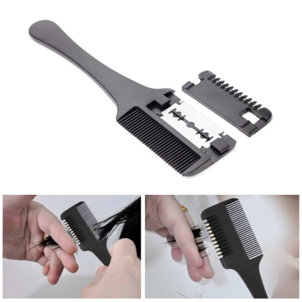 Sale Trimmer Black Handle 1PC New Hair Razor Cutting Thinning Comb With Blades DIY Hair Care 10