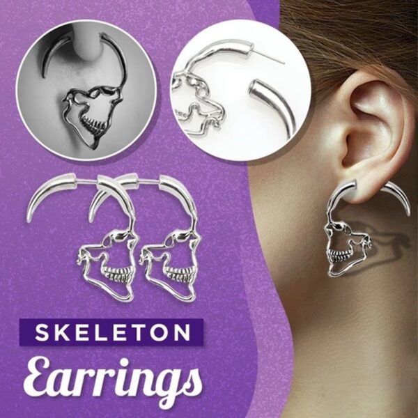 Skeleton Earrings Hollow Punk Retro Skull Earrings for Women Halloween LXH 4