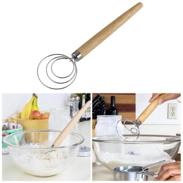 Stainless Steel Danish Dough Whisk Blender Cake Bread Pastry Tools Beater Blender Baking Dough Egg Pastry 1