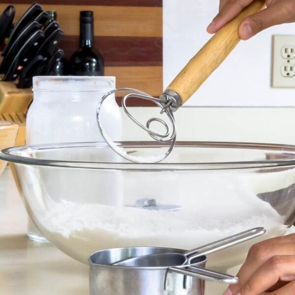 Stainless Steel Danish Dough Whisk Blender Cake Bread Pastry Tools Beater Blender Baking Dough Egg Pastry 3